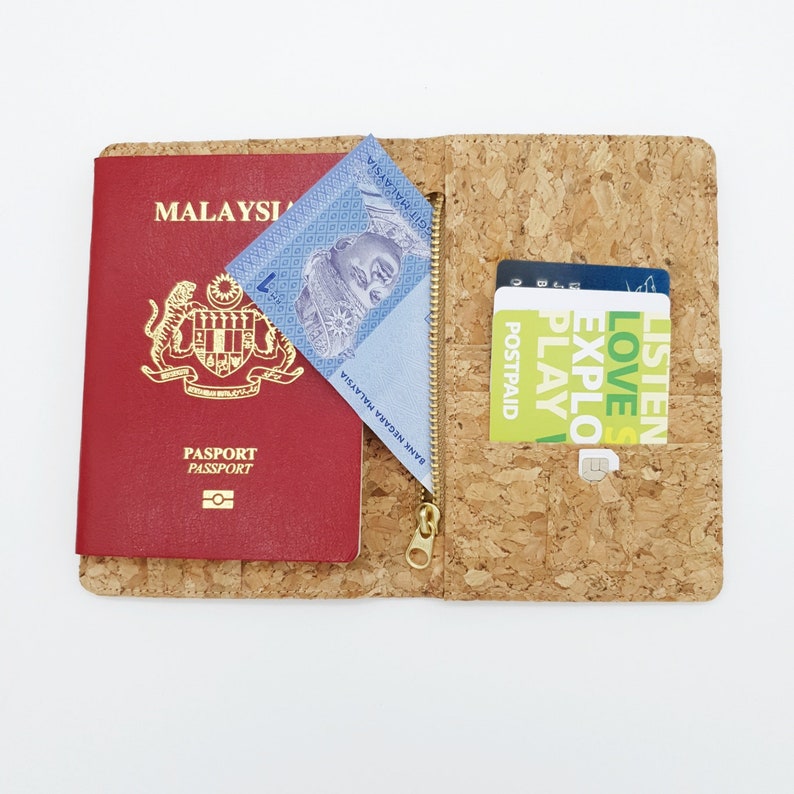 Cork Passport Cover Holder Deluxe Handmade Eco Friendly & Sustainable Material Great For Vegan, by EcoQuote cork