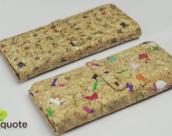 Cork Wallet Long Hasp Bi Fold Wrislet Handmade Eco-Friendly & Sustainable Material For Vegan, Environment Concious by EcoQuote
