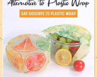 Beeswax Wraps Pack of 3 Store Foods FDA Cerified Naturally, Eco-Friendly, Reusable, Washable & Sustainable
