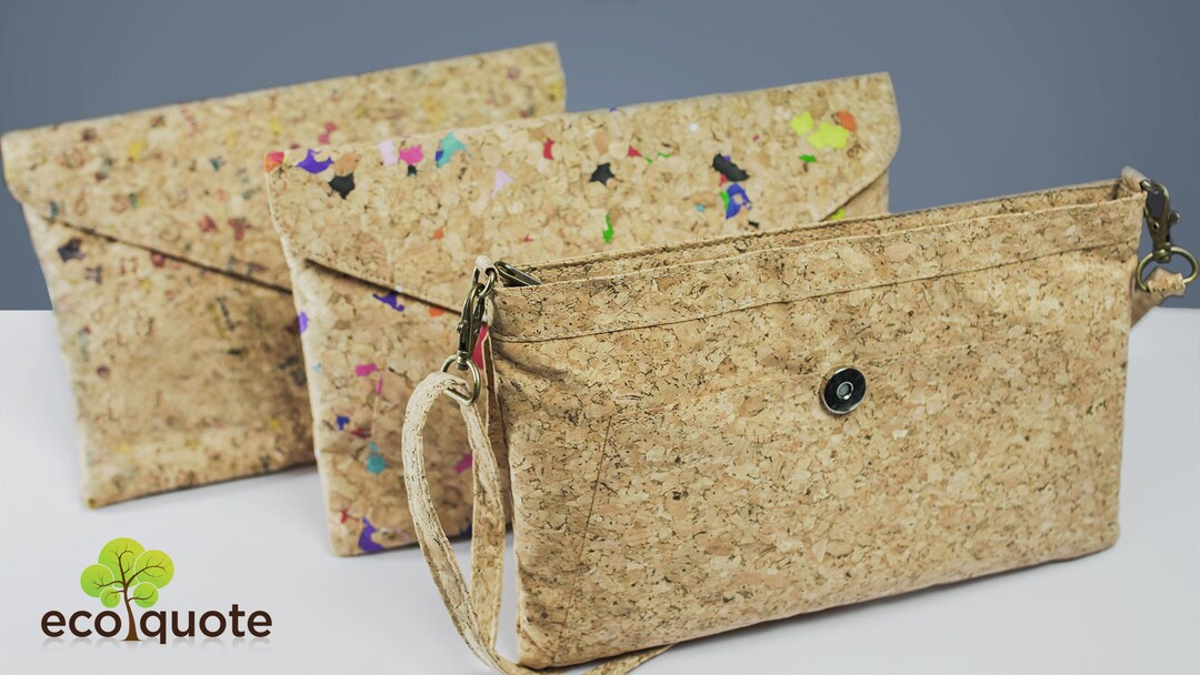 Cork Sling Bag Envelope Design Handmade Ecofriendly & Sustainable