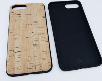 iPhone 7 Plus, 8 Plus, 7+, 8+, Handmade Phone Case Cork or Bamboo Finishing, Eco-Friendly & Sustainable Materials Great For Vegan,