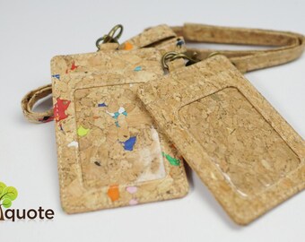 Cork Lanyard with Badge Holder Handmade Eco-Friendly & Sustainable Material Great For Vegan, by EcoQuote