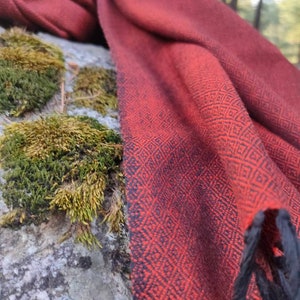 Extra large wool orange blush shawl/wool scarf/ meditation shawl / men's scarf/ women's scarf / wool wrap image 2