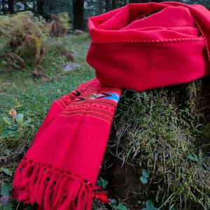 Beautiful  blood red  wool scarf for men /women, unisex shawl, men&#39;s scarf, women&#39;s scarf, oversized scarf, wool throw, blanket