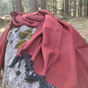 Extra large wool orange blush shawl/wool scarf/ meditation shawl / men's scarf/ women's scarf / wool wrap image 3