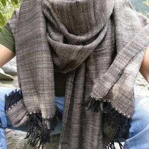 Wool throw,wool blanket, monochrome wool blanket,shawl, men&#39;s shawl, hygge/meditation Shawl/wool scarf men