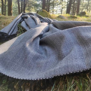 Grey and black extra large wool shawl/scarf/ oversized scarf/meditation shawl , meditation wrap, travel blanket