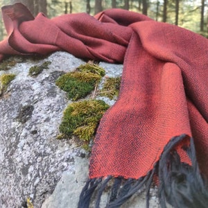 Extra large wool orange blush shawl/wool scarf/ meditation shawl / men's scarf/ women's scarf / wool wrap image 5