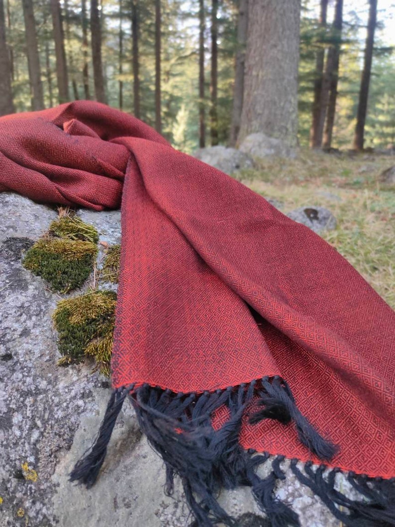 Extra large wool orange blush shawl/wool scarf/ meditation shawl / men's scarf/ women's scarf / wool wrap image 4