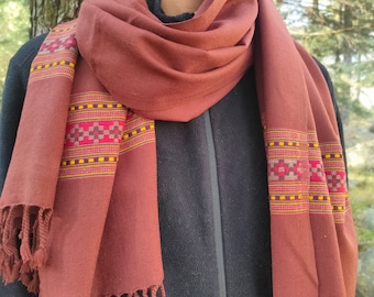 Beautiful brown unisex wool scarf / wool scarf men/ wool scarf women / brown wool scarf / blanket scarf / wool shawl