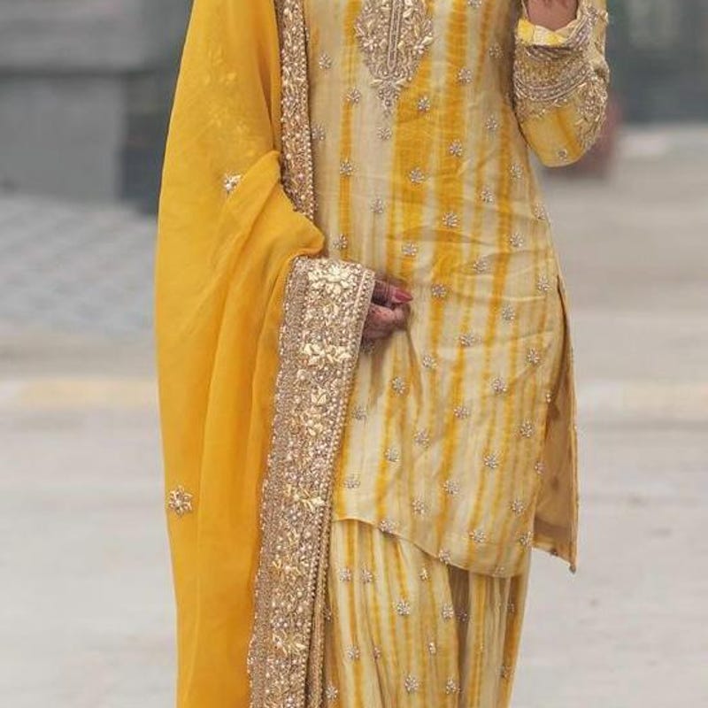 Navy Blue Farshi Shalwar Suit main image 1
