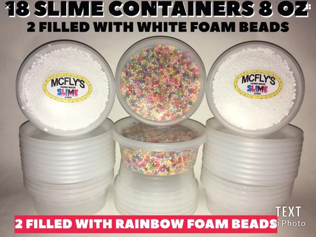 Slime containers Slime cups slime containers with foam beads Etsy