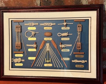 Vintage French Nautical Knot Board Marine Sea Rigging Maritime