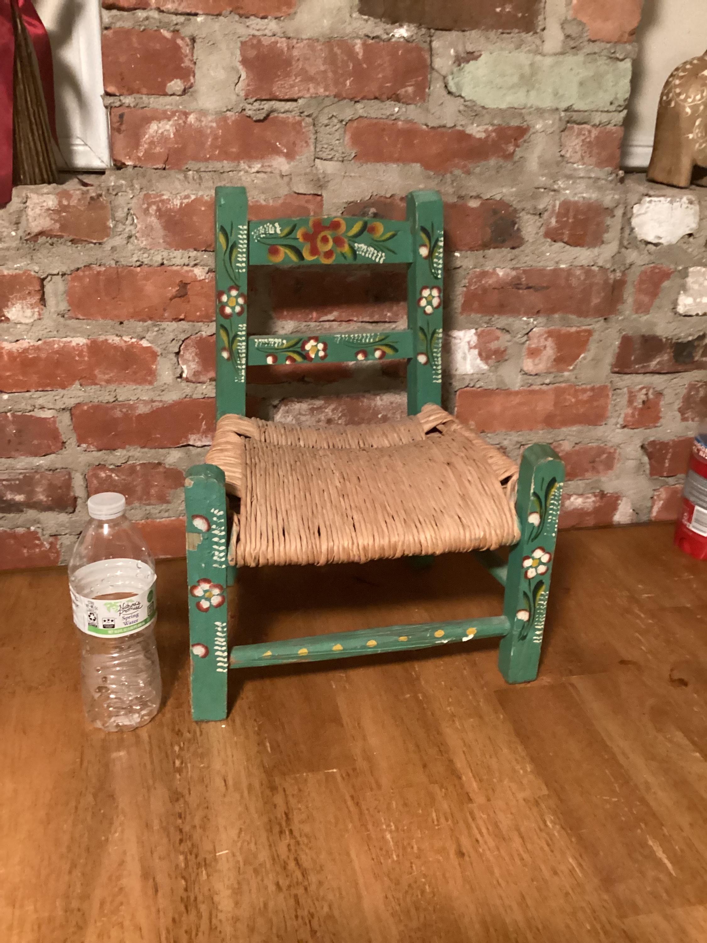 Vintage Hand Painted Folk Art Wooden Child’s/doll Chair 16” Tall - Etsy