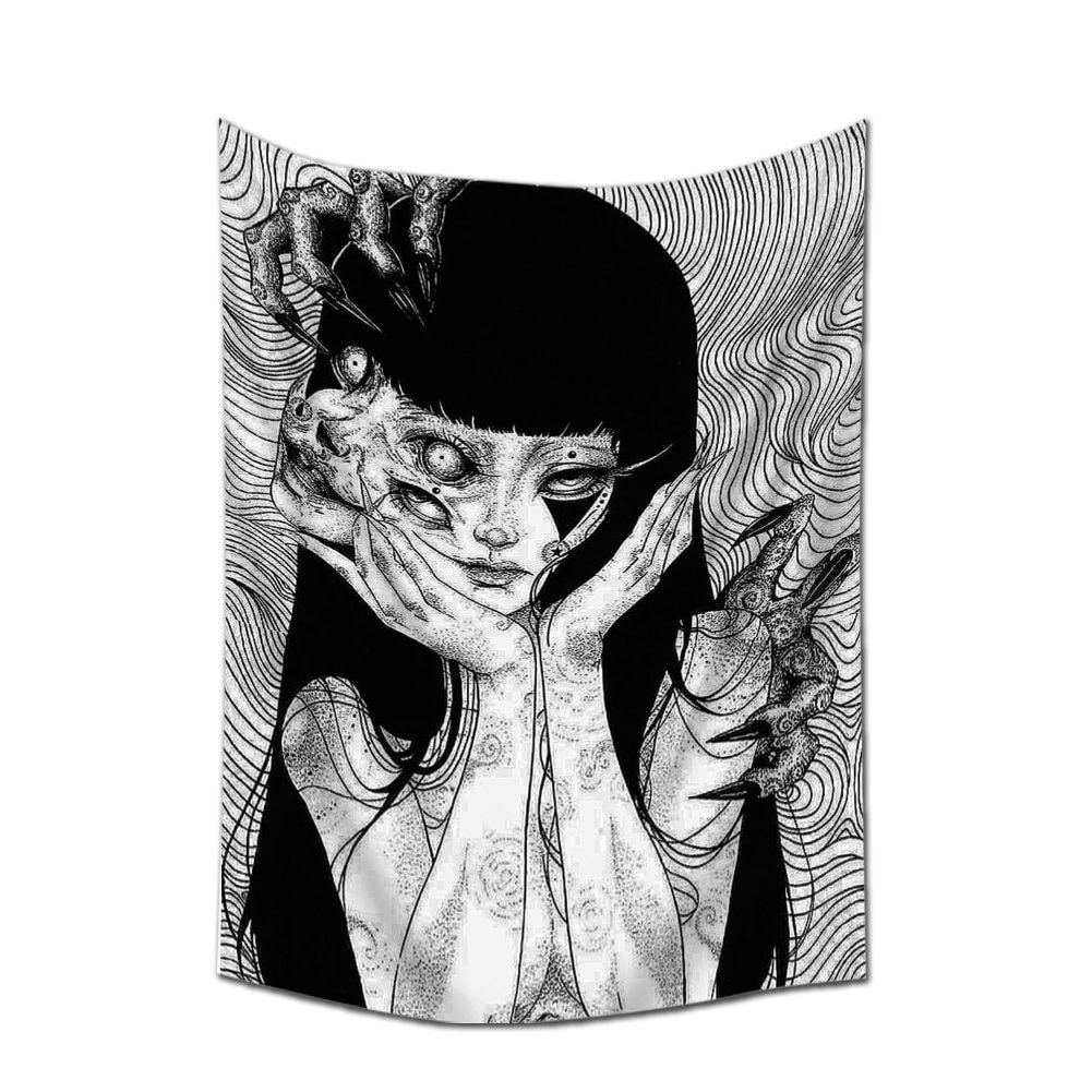 Canvas Anime Tomie Revenge Junji Ito Tapestry Hanging Dorm Party Backdrop Decorations Home Decorations for Living Room Bedroom60 X 40 In Etsy