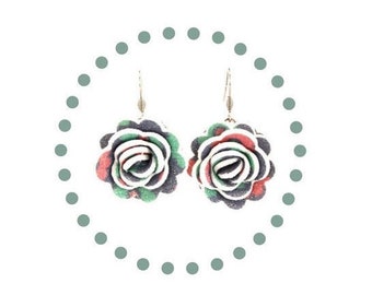 Flower Earrings, Floral Earrings, Rose Earrings, Summer Flower Earrings, Botanical Earrings, Flower Earrings Dangle, Pretty Earrings