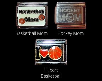 Sports (Listing 2 of 2 ) Italian Charms 9mm-Bowling, Basketball, Hockey, Cheer, Soccer, Volleyball