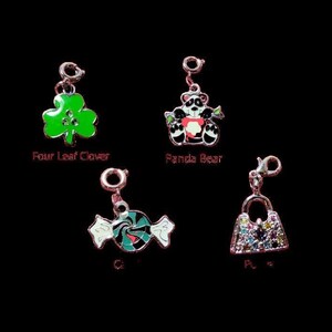Clasp Charms - Four Leaf Clover, Panda Bear, Candy & Purse