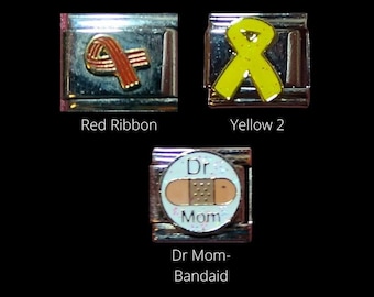 Medical Italian Charms 9mm size -   Ribbons, Dr Mom-Bandaid