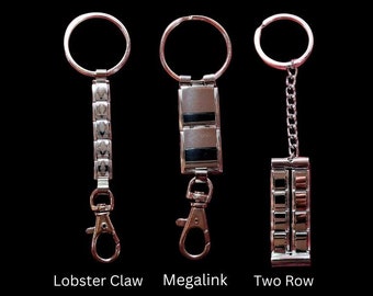 Italian Charm Keychains - Double Ring, Lobster Claw, Heart and Megalink