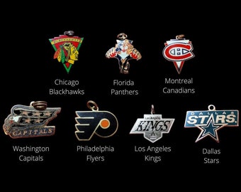 NHL Pendants - Stars, Panthers, Flyers, Devils, Penguins, Capitals, Blackhawks, Ducks, Kings, Blues, Canadians, Maple Leafs