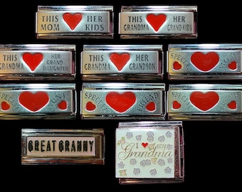 Family Italian Charms Superlink & Mega (Listing 3 of 3)  Grandkids, Kids, Grandson, Granddaughter, Mom, Daughter, Aunt, Great Granny