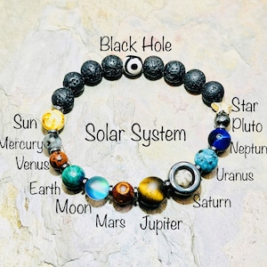 Space Geek | Sci Fi Gift | Solar System Bracelet | Galaxy | Astronomy | Outer Space Bracelet | Stargazer | Universe | Nerd Gift | Orbit | v6