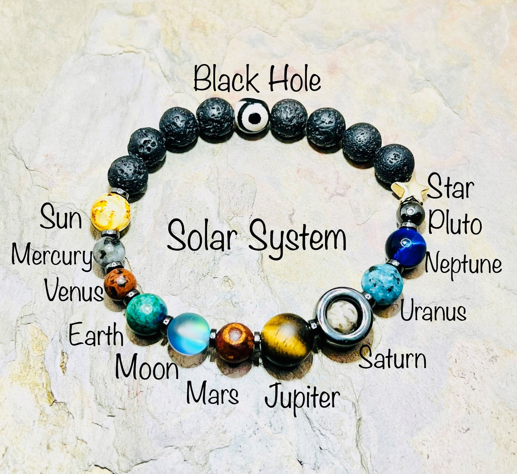 Luminous Earth Moon Solar Eclipse Black Leather Bracelet Glowing Jewelry  Bracelets Universe Sun Jupiter Bracelets Gifts