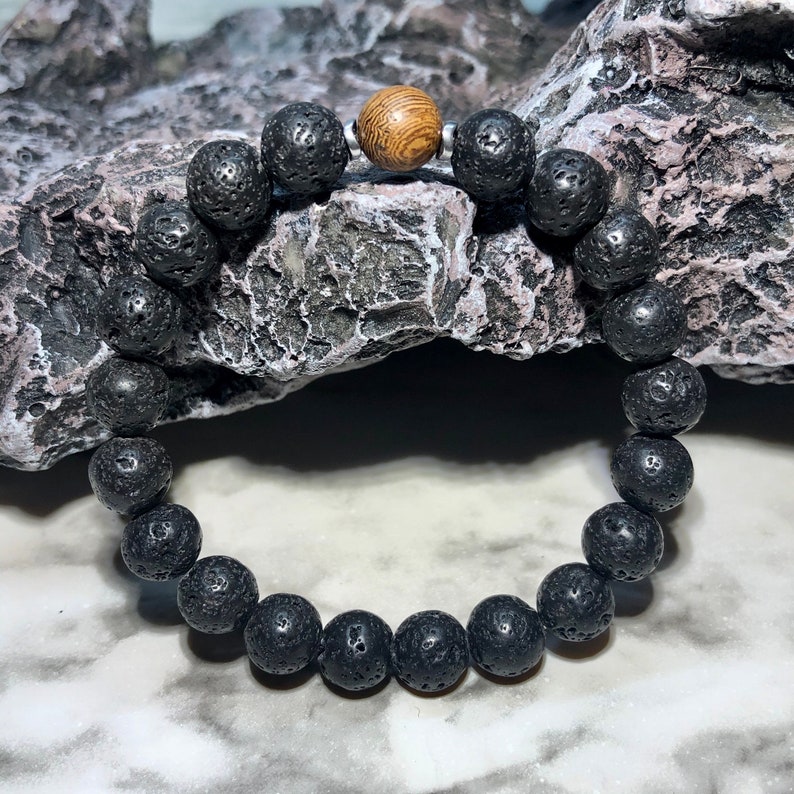 CBD Oil Bracelet Diffuser Bracelet Reiki Bracelet 8mm Bracelets for Men Women Urban Bracelet Matte Wooden Lava Stone Bracelet