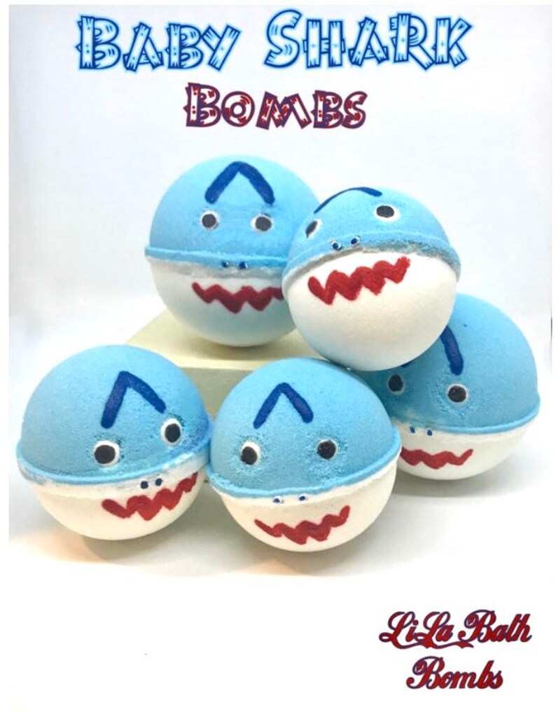 Baby Shark Bath Bombs They Roll Fizz & Foam NonStaining Etsy