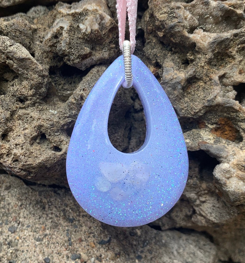 Jumbo gemstone glitter chunky teardrop pendant