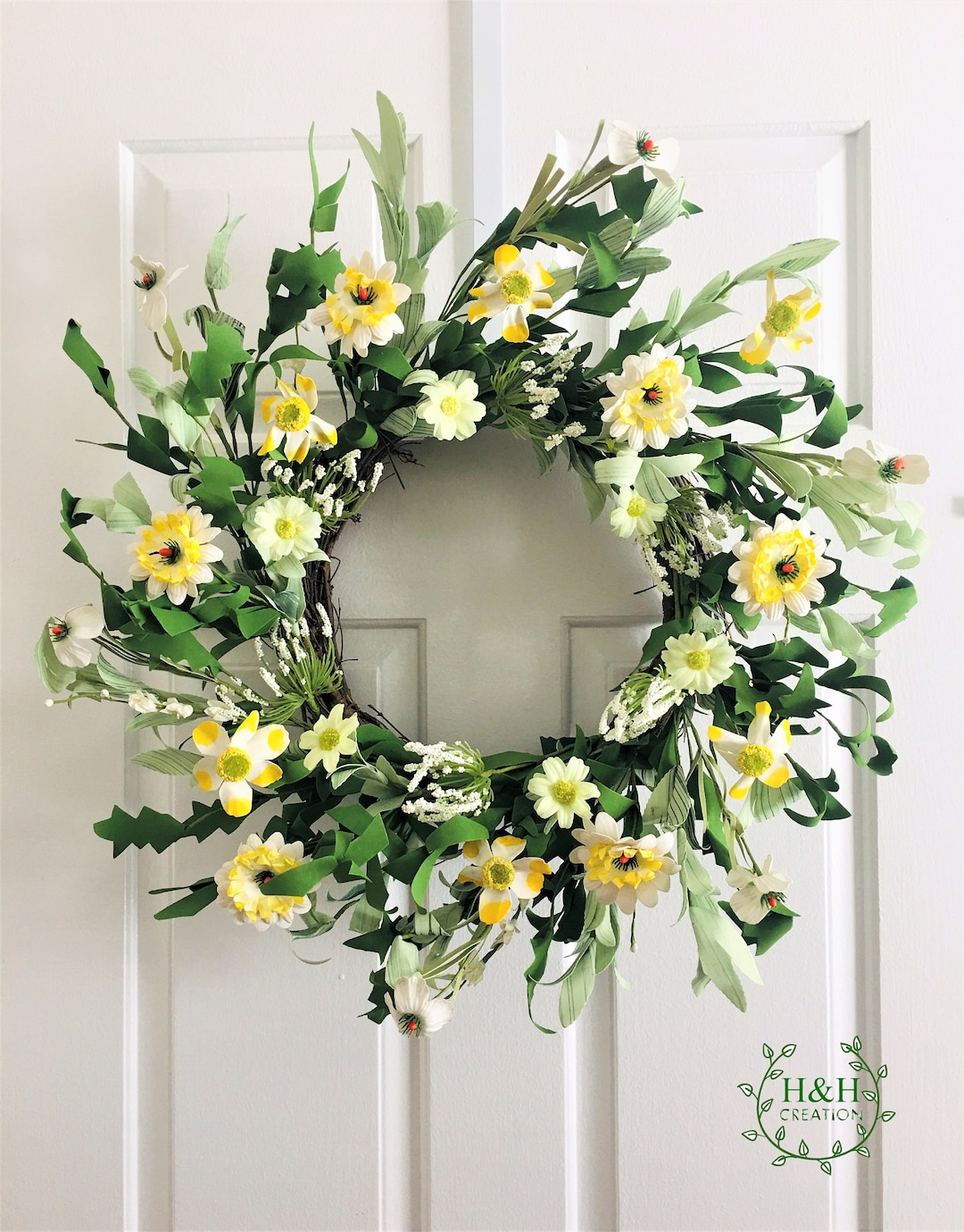 Spring Wreaths for Front Dooryellow Flower Berry Wreath