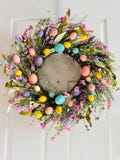 Easter egg wreath, Easter wreath for front door, Egg wreaths for front door, Spring egg wreath