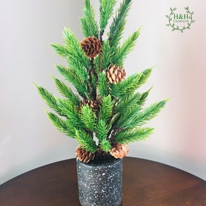 Tabletop Christmas tree, Mini Christmas tree, Table décor, Pine branches tree