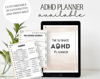 Agenda digitale ADHD senza data per iPad, Goodnotes, PDF scaricabile e agenda stampabile creata dal consulente scolastico, organizzazione