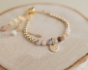 Baby Girl Custom Gold Bracelet/ Infant Bracelet for Girls/ Girls Jewelry/ 1 Year Old Bracelet/ Gold Bead Toddler Bracelet