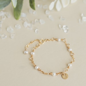 Real Genuine Pearl Bracelet for Baby/ 14K Gold Fill Toddler Bracelet/ Flower Girl Bracelet/ Baby Baptism Bracelet/ Baby Bracelet Girl