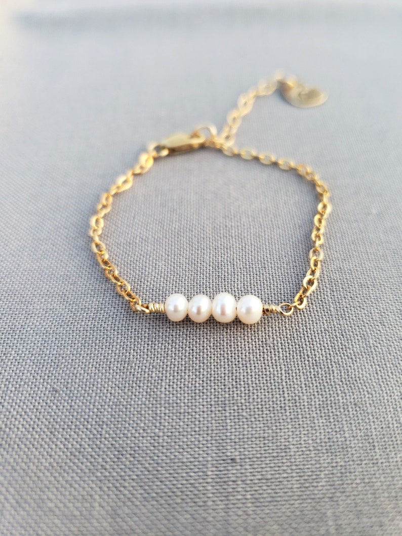 Baby Bracelet Pearl/ 14 K Gold Filled Toddler Bracelet/ Little Etsy