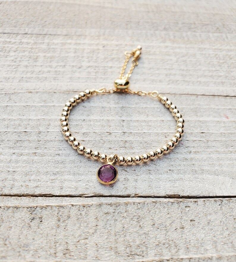 Toddler Bracelet Birthstone / Baby Gold Filled Bracelet/ Etsy