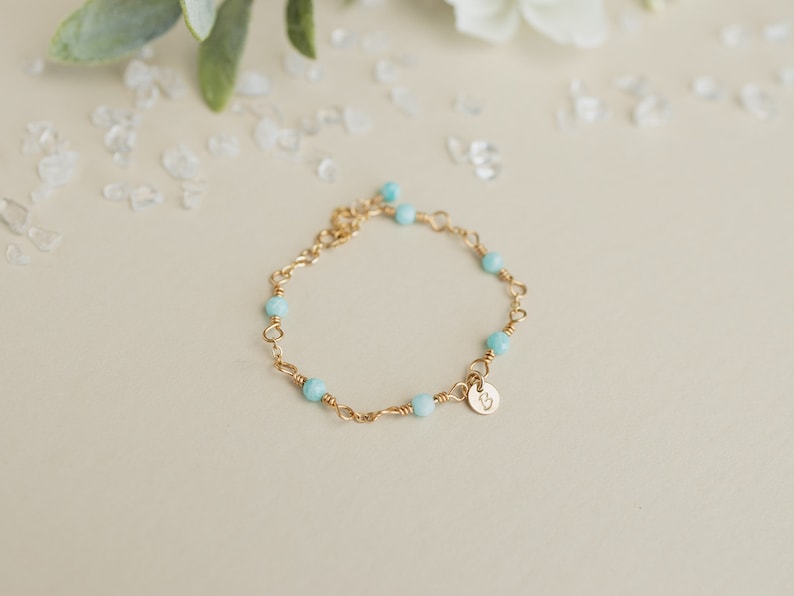 Dainty Gold Bracelet for Young Girl/ Toddler Birthstone Bracelet ...