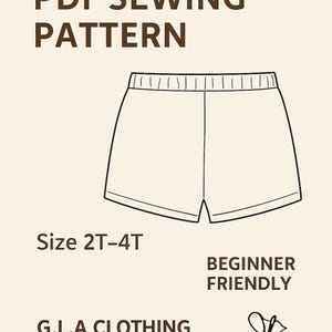 Easy Toddler Shorts PDF Sewing Pattern Sizes 2T to 4T Beginner Friendly ...