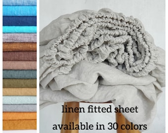 Linen Fitted sheet Available in 30 colors. Size variations Twin Full Queen King CalKing USA AU EU. Linen Sheet. Linen Depth Sheet. Sheets