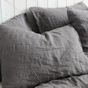 Linen Pillowcase. Stonewashed 100% Linen. Softened Organic Pillow Case Slip Cover. Pure Flax. Pillowcase Standard King EUR Queen sizes.