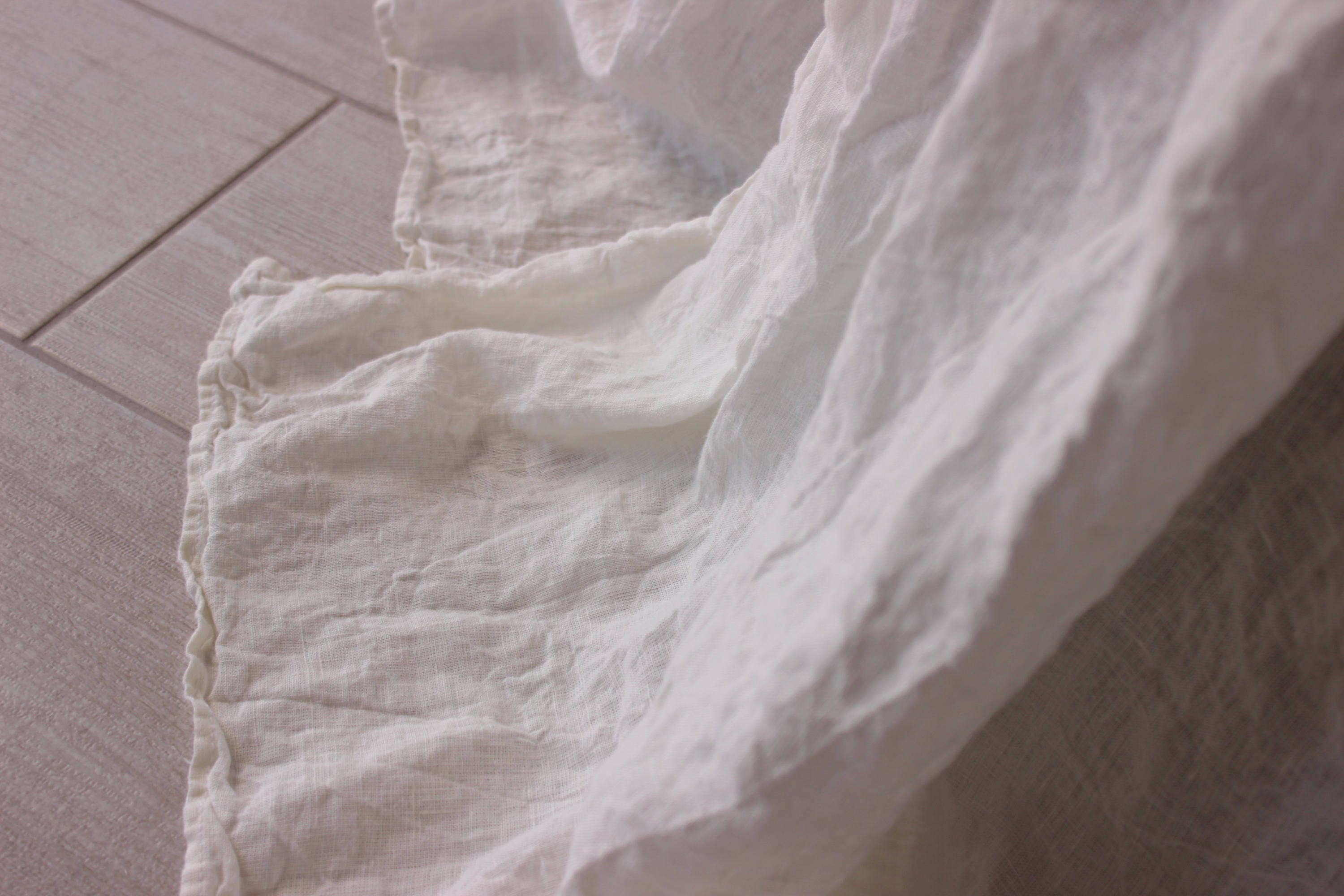 Linen Bedskirt. Dust Ruffle Split Corners Organic | Etsy