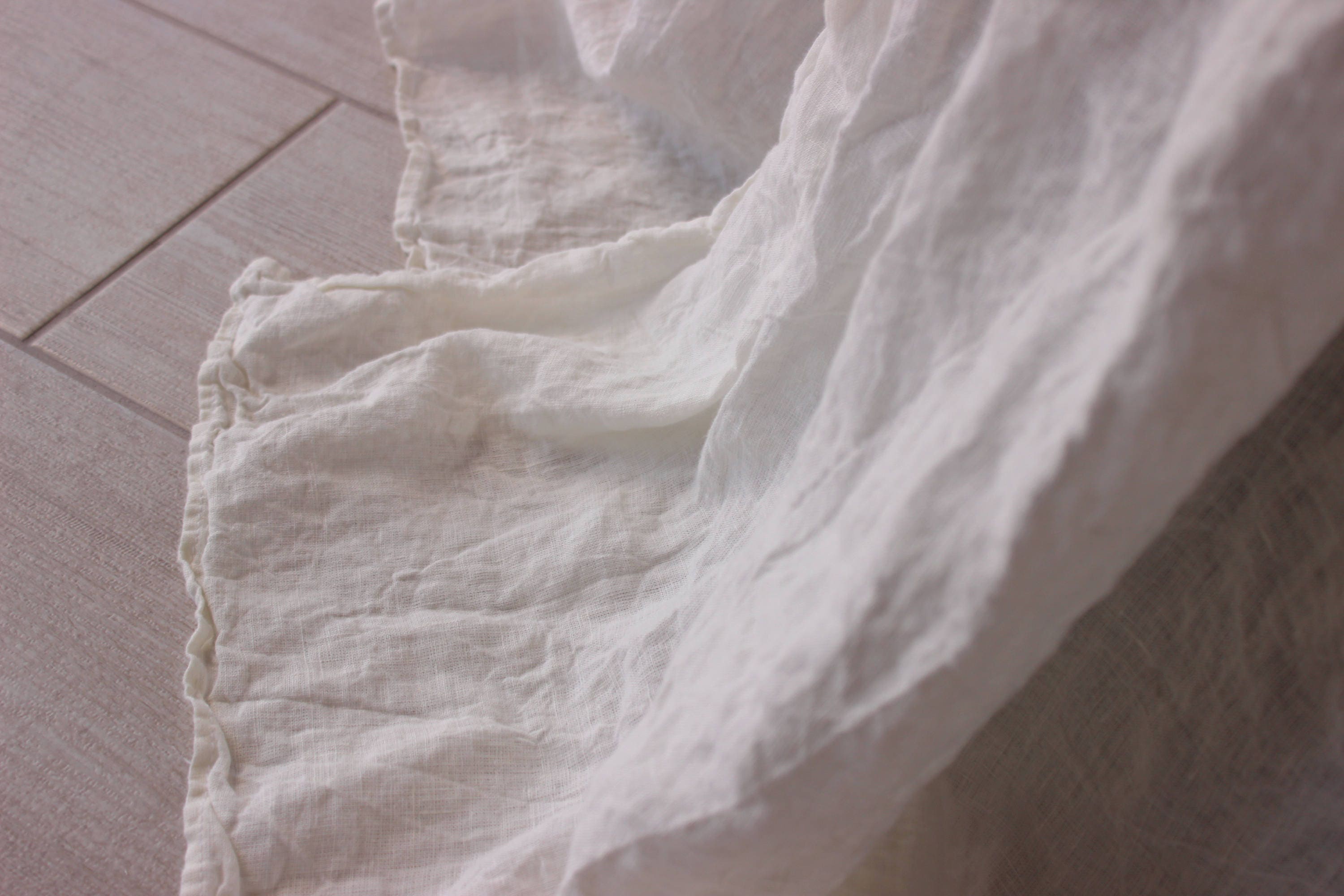 Linen Bedskirt. Dust Ruffle Split Corners Organic Etsy
