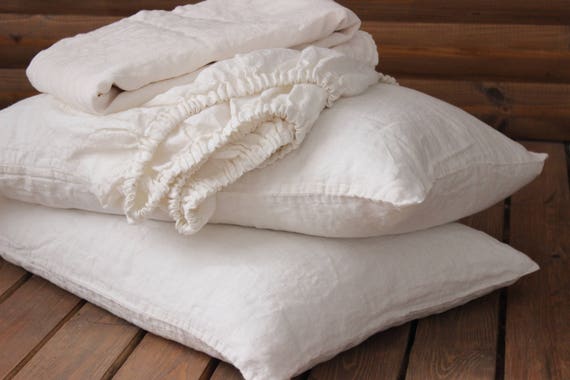 Soft linen bath sheet  White  linen sheet  Beach  linen sheet  Softened linen flat sheet  Linen bedding
