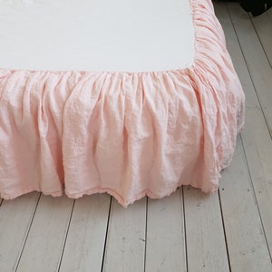 Linen bedskirt Dust ruffle bedskirt Linen valance Organic linen bed skirt US Twin Full Twin XL Queen CalKing King size Farmhouse dust ruffle image 5