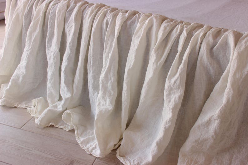 Linen bedskirt Dust ruffle bedskirt Linen valance Organic linen bed skirt US Twin Full Twin XL Queen CalKing King size Farmhouse dust ruffle image 8