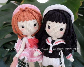 Sakura Crochet Doll Pattern, Blossom Amigurumi Pattern, 2 doll patterns,  Pigam/PDF