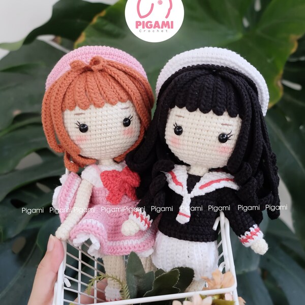 Sakura Crochet Doll Pattern, Blossom Amigurumi Pattern, 2 doll patterns,  Pigam/PDF